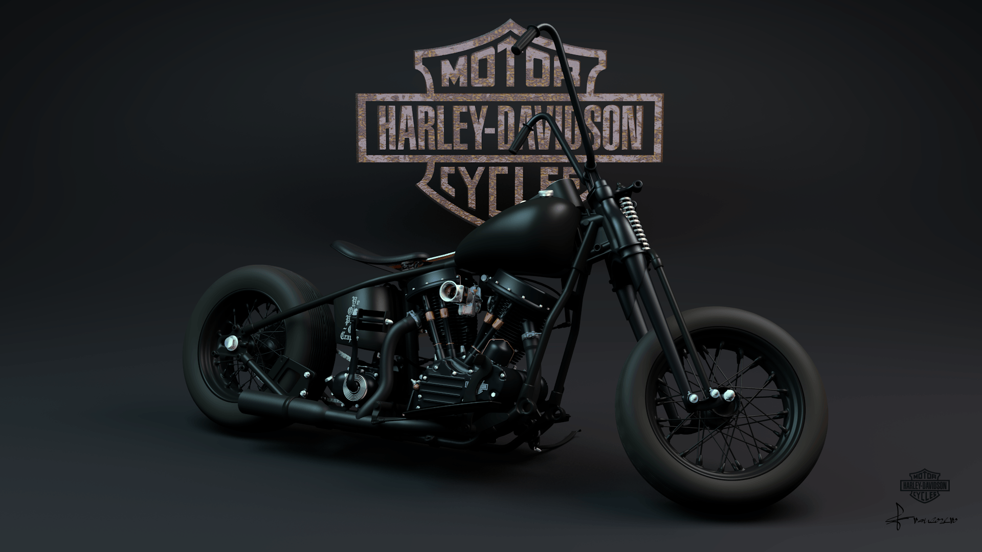 1920x1080 Harley Bobber Wallpaper