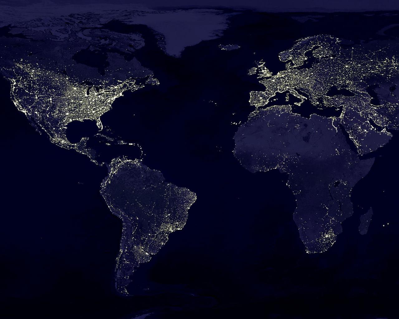 1280x1024 Earth at Night Wallpaper HD