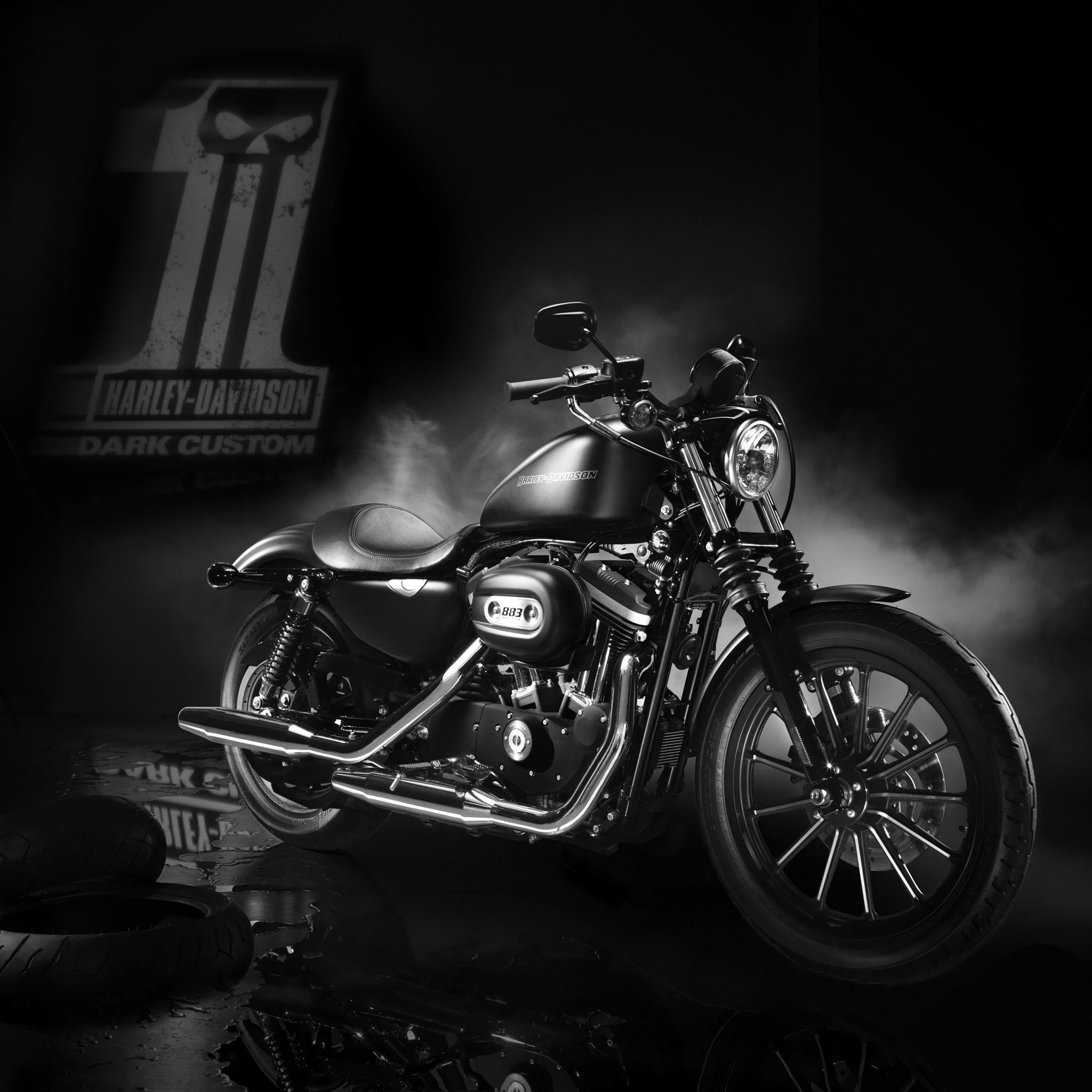 2048x2048 Harley Davidson Dark Custom Retina Wallpaper for iPhone Pro Max, X, 6