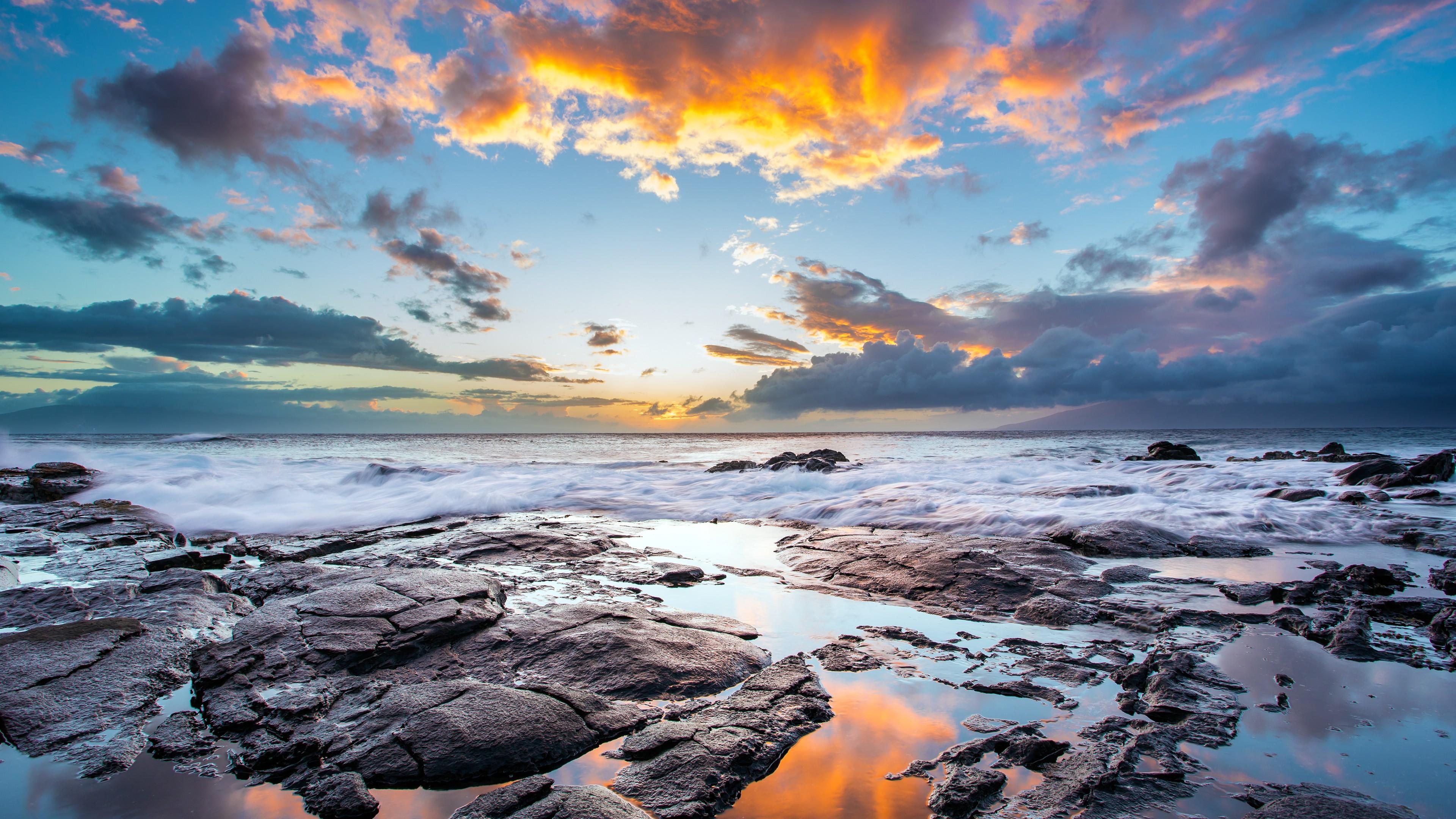 3840x2160 Wallpaper beach, ocean, sky, 4k, Nature