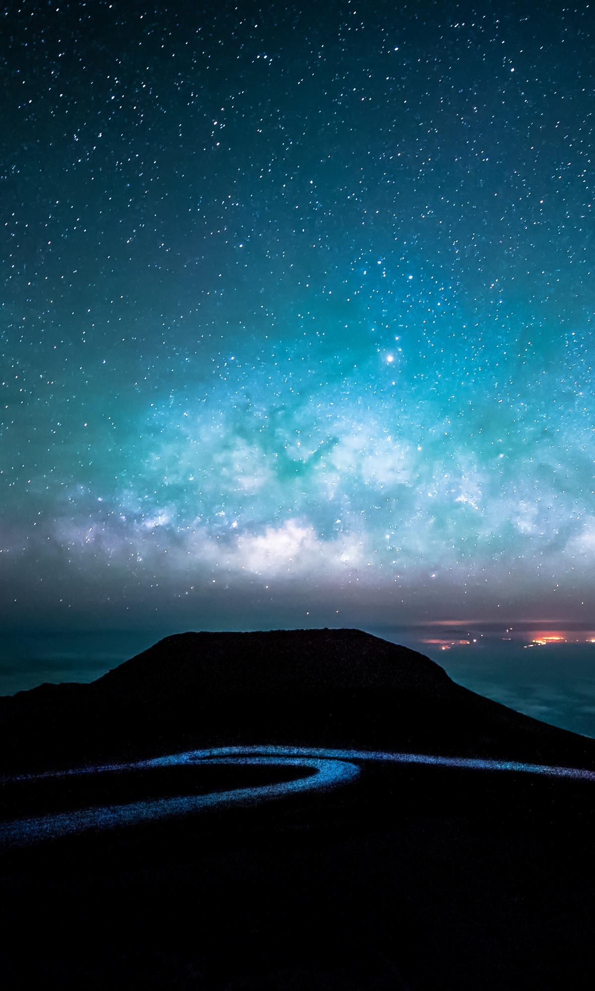 1200x2000 Wallpaper / Earth Sky Phone Wallpaper, Milky Way, Night, Stars, Road, Starry Sky, 1200x2000 free download