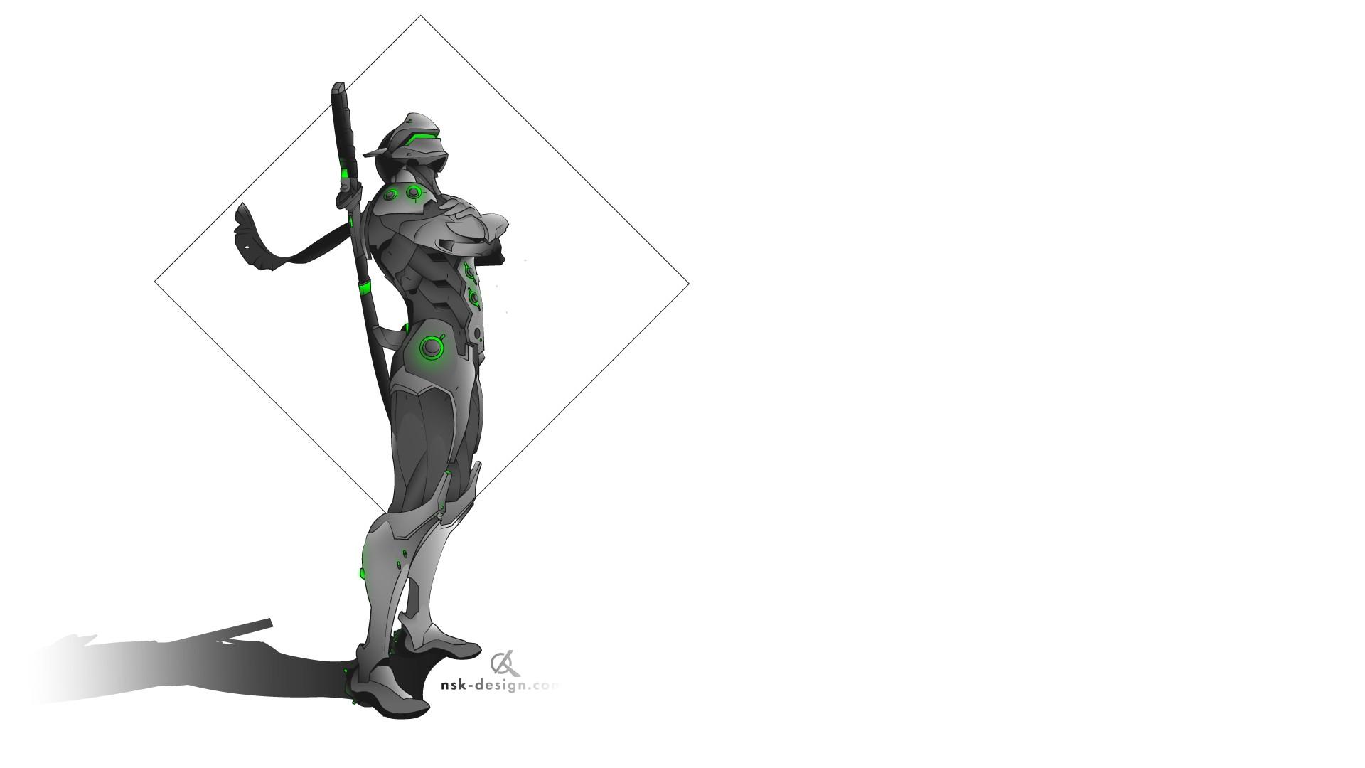 1920x1080 Genji Shimada, Hanzo (Overwatch), Ninjas, Genji, Genji (Overwatch), Oni Genji (Overwatch), Cyborg, Overwatch, Blizzard Entertainment Wallpaper HD / Desktop and Mobile Background