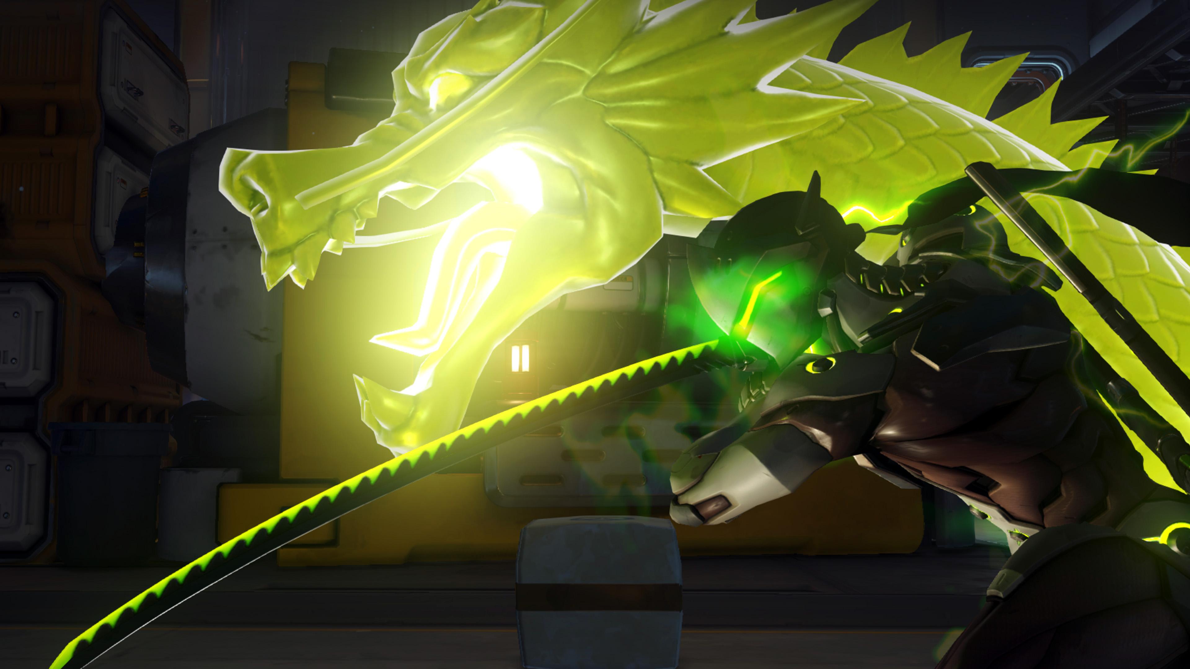 3840x2160 wallpaper for desktop, laptop. genji overwatch dragon anime illustration art