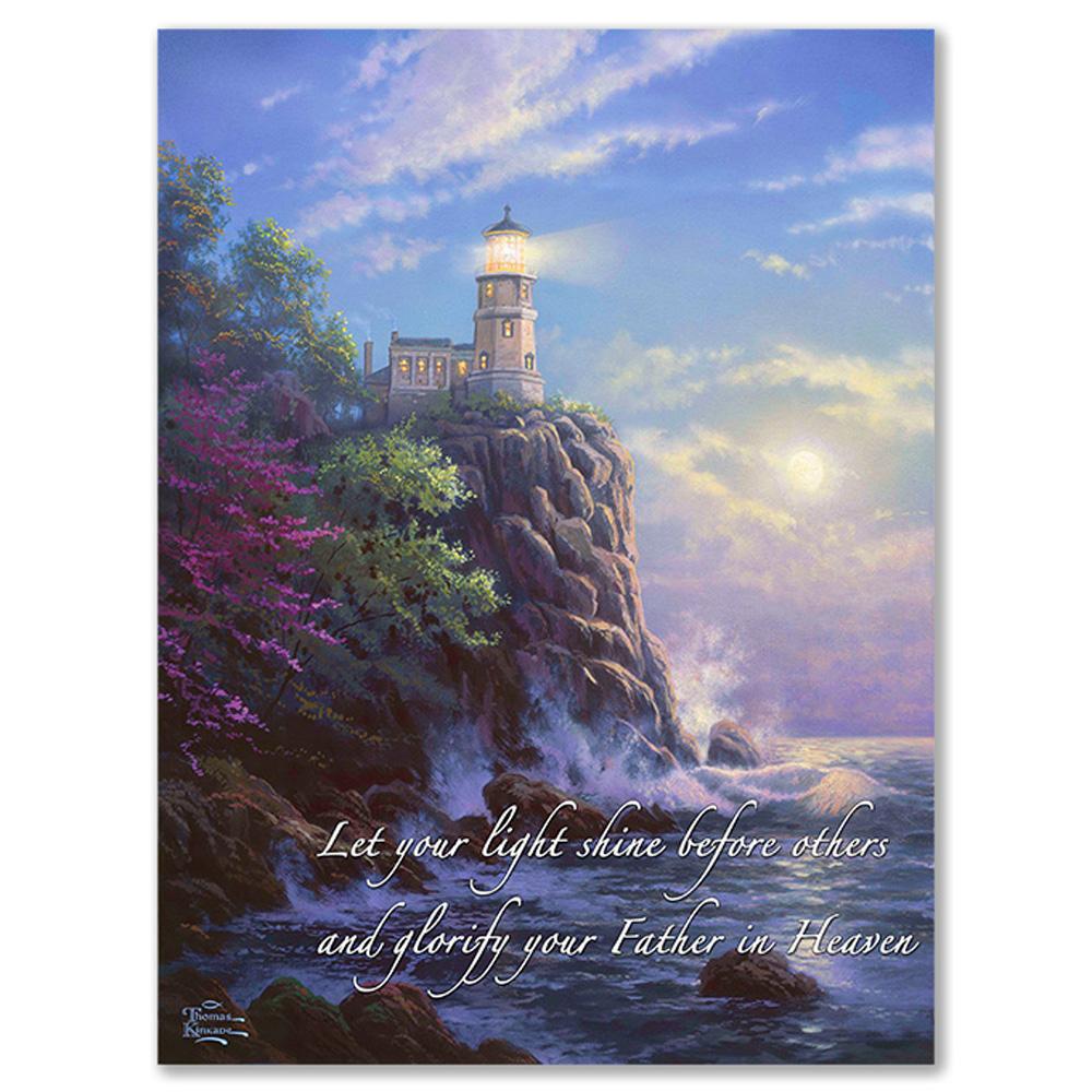 1000x1000 Thomas Kinkade Lighthouse Painting Tin Metal Sign 17x12 inch with Bonus Keychain