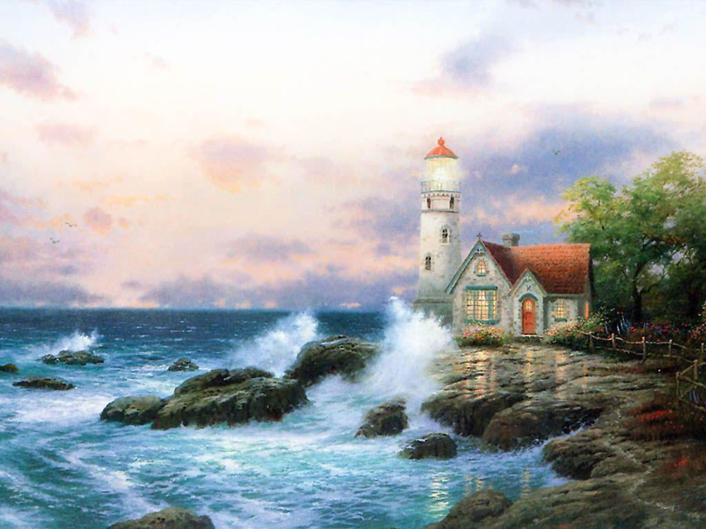 1024x768 Lighthouse Drawing Wallpaper