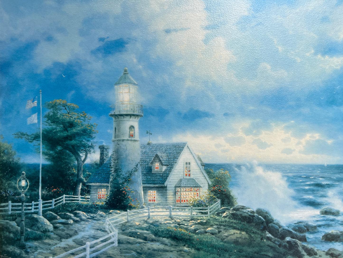 1445x1084 Thomas Kinkade A Light In The Storm On A P Canvas, 24 X 20 Limited