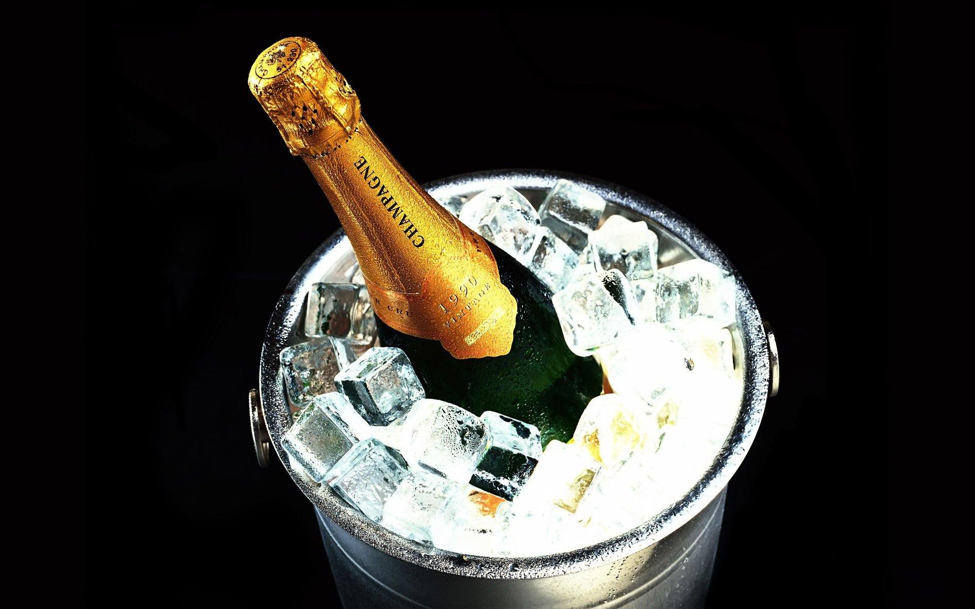 1920x1200 champagne, Wine, Bottles, Ice bucket, Dark background Wallpaper HD / Desktop and Mobile Background