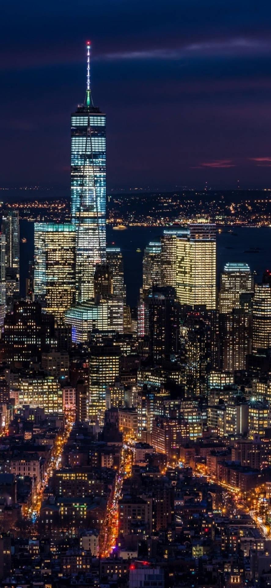 887x1920 Download New York City iPhone X Night View Wallpaper