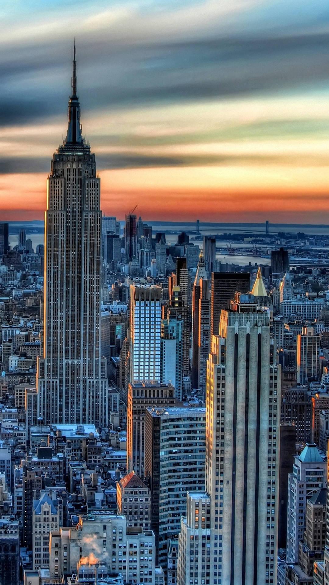 1080x1920 Download New York City At Dusk iPhone X Wallpaper