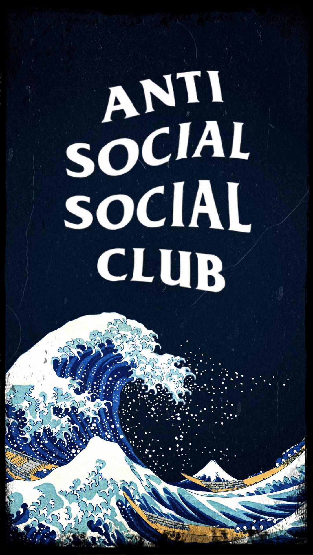 1081x1920 Download Anti Social Social Club Kanagawa Wave Wallpaper