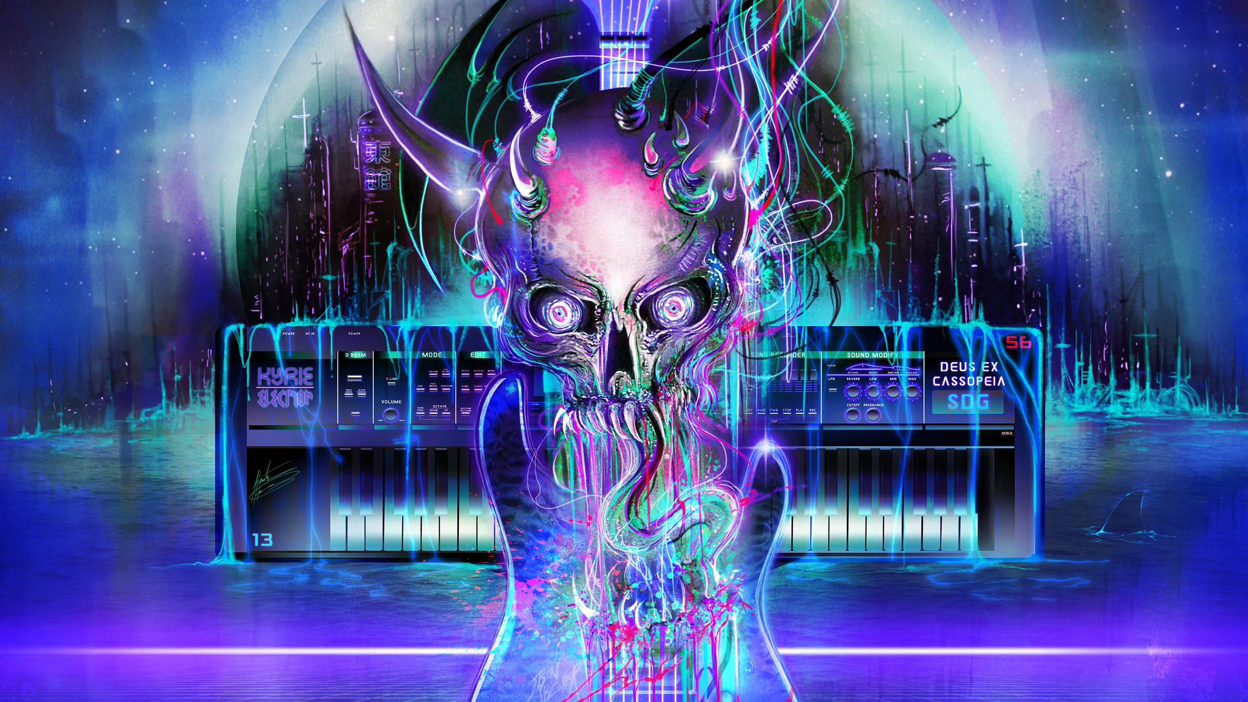2560x1440 synthwave vaporwave neon cyberpunk HD