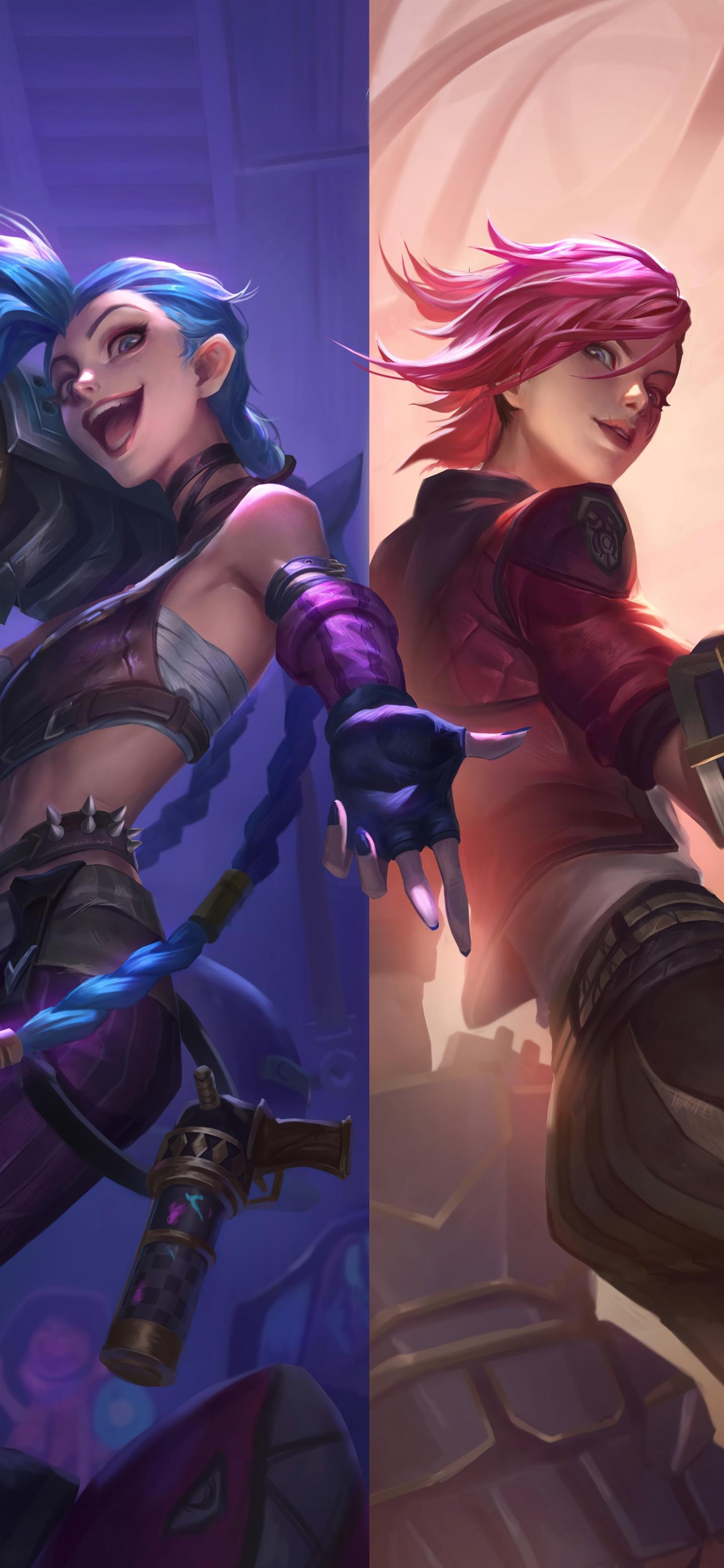 1440x3120 Wallpaper / TV Show Arcane Phone Wallpaper, VI (League Of Legends), Jinx (League Of Legends), 1440x3120 free download