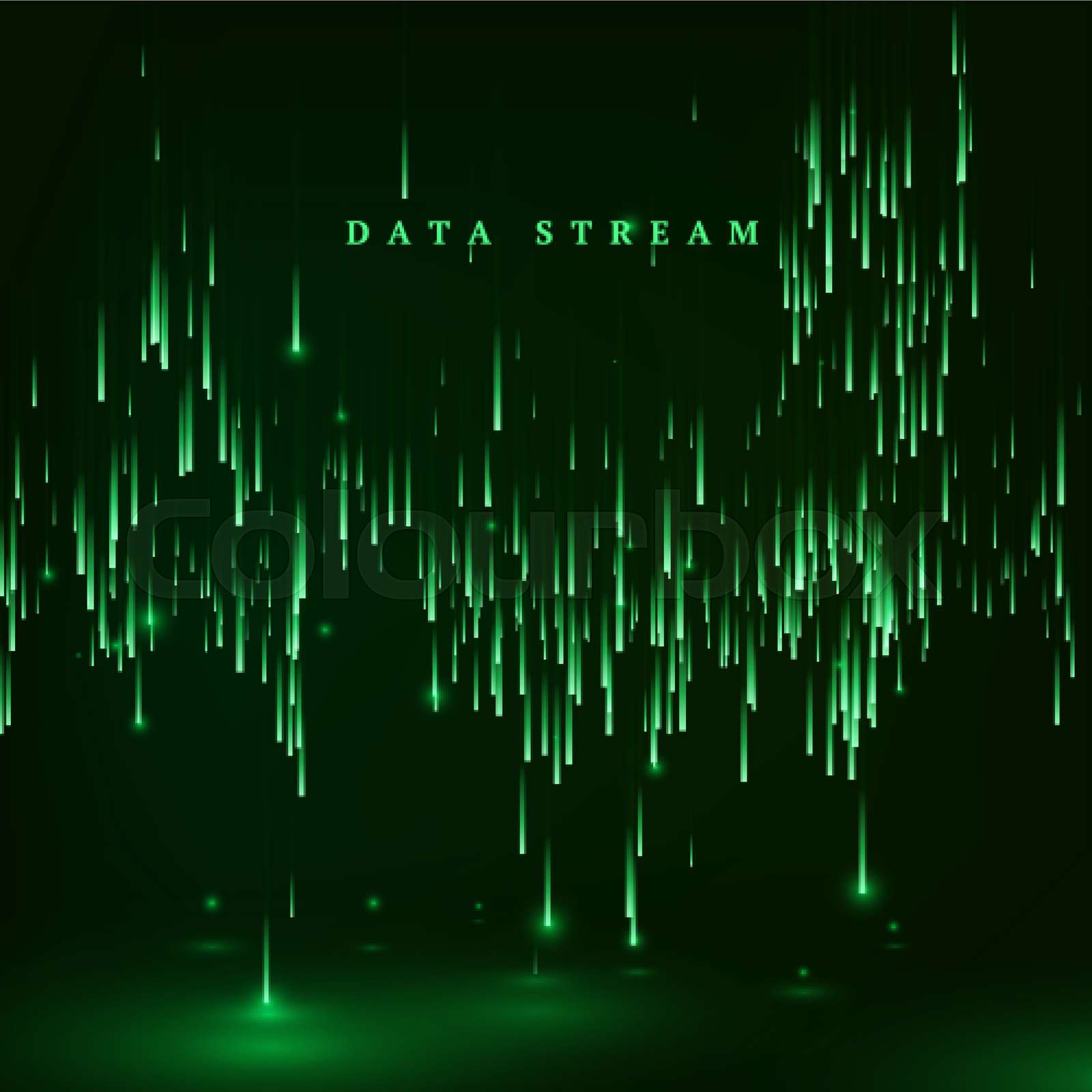1600x1600 Matrix. Green color background in a matrix style. Data stream. Falling random data block. Cyberspace or virtual reality visualisation. Vector