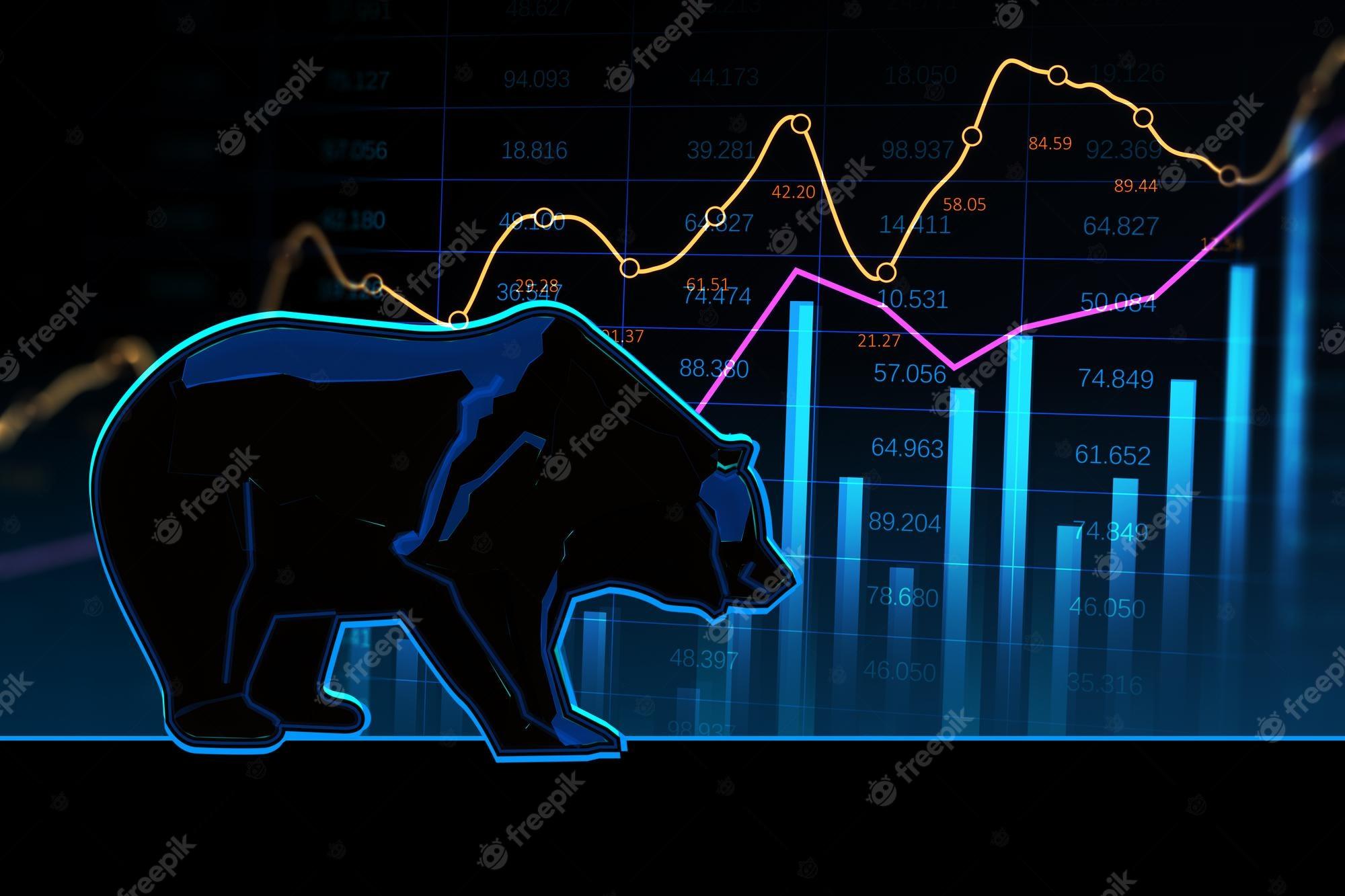 2000x1333 Premium Photo. Abstract bearish forex chart on blurry wallpaper stock market exchange and financial analysis 3D rendering