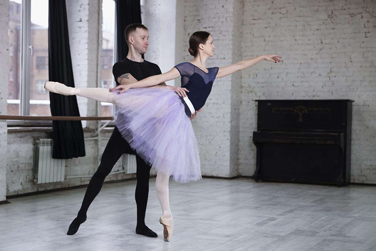 1280x853 Desktop Wallpaper Skirt Brown haired Man Ballet 2 female Hands