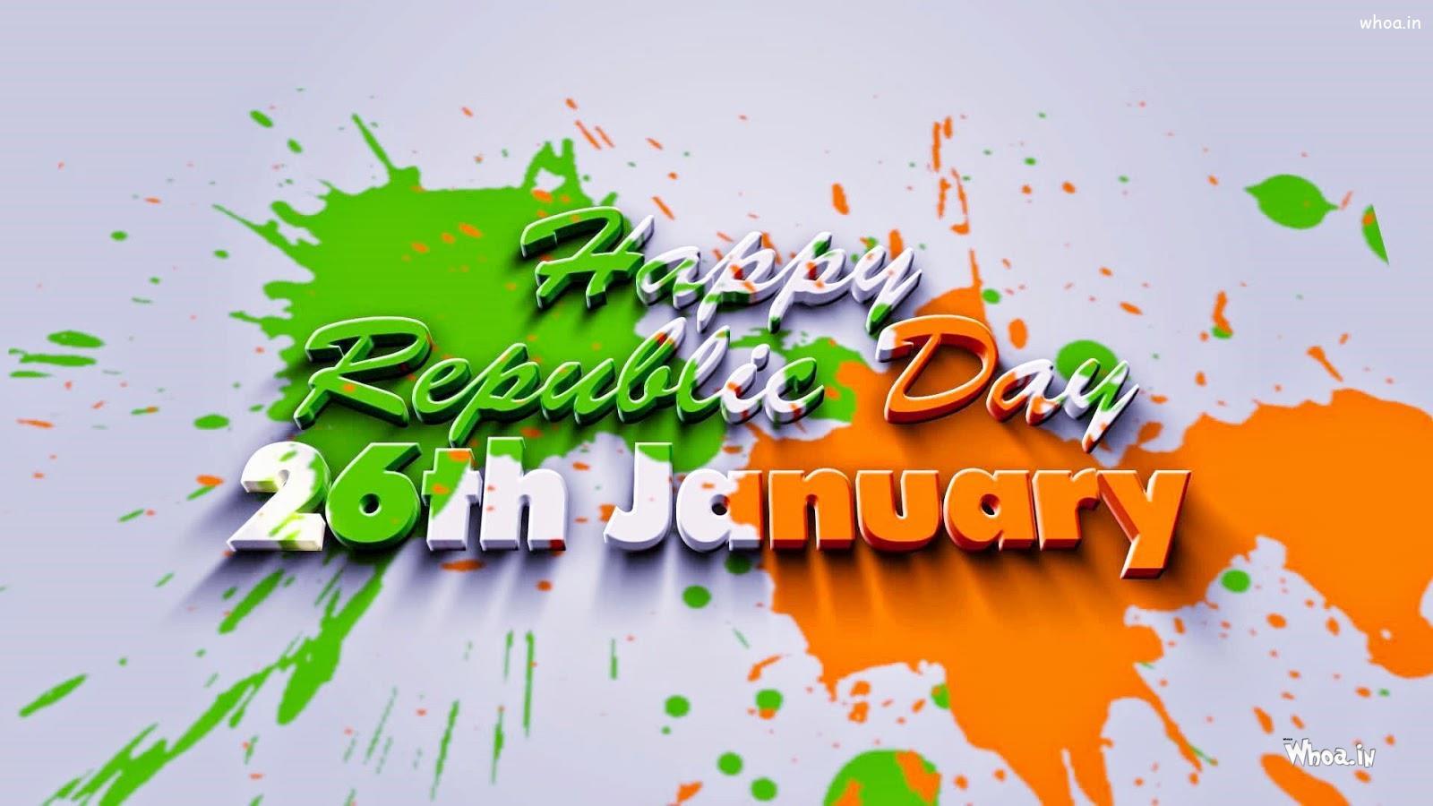 1600x900 Happy Republic Day 26Th January With National Flag Colors HD Wallpaper