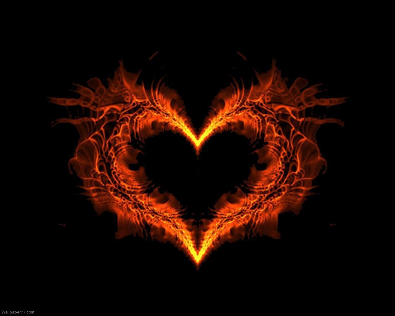 1280x1024 Heart On Fire Wallpaper