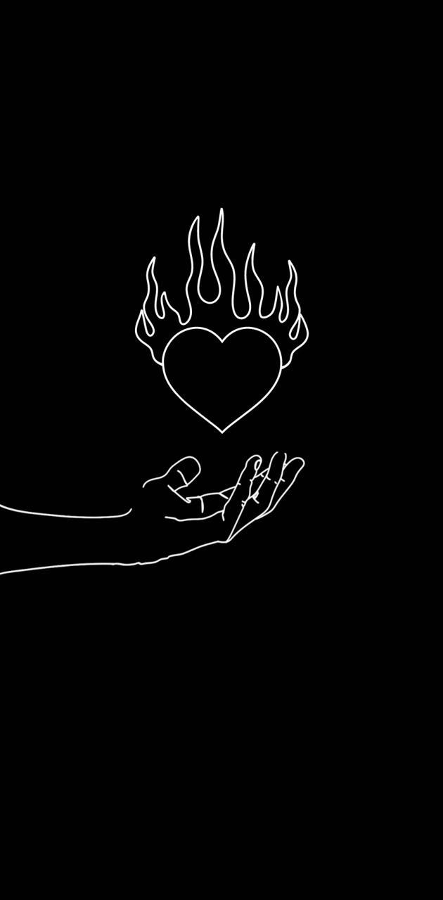 630x1280 Fire Heart wallpaper