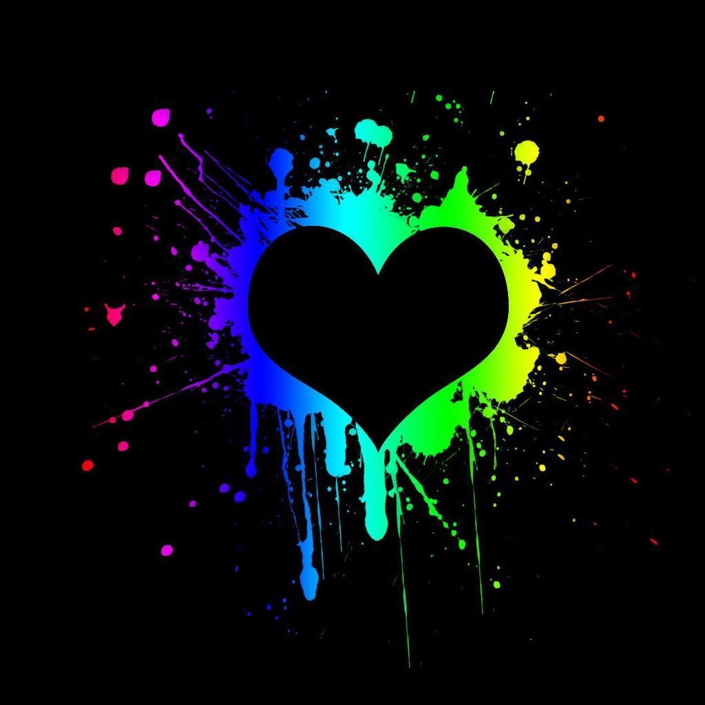 1024x1024 Black heart Wallpaper Download