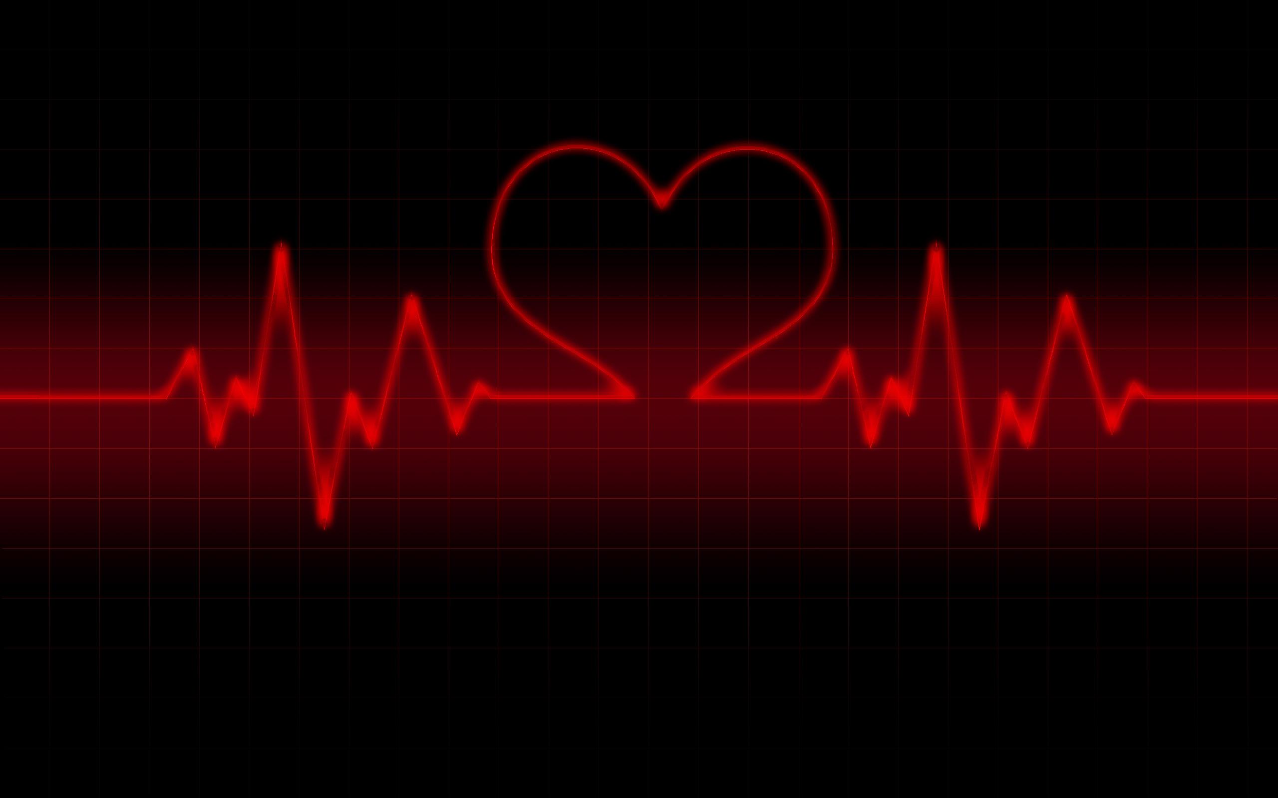 2560x1600 life line heart rate Wallpaper Valentine Day Red And Black Wallpaper