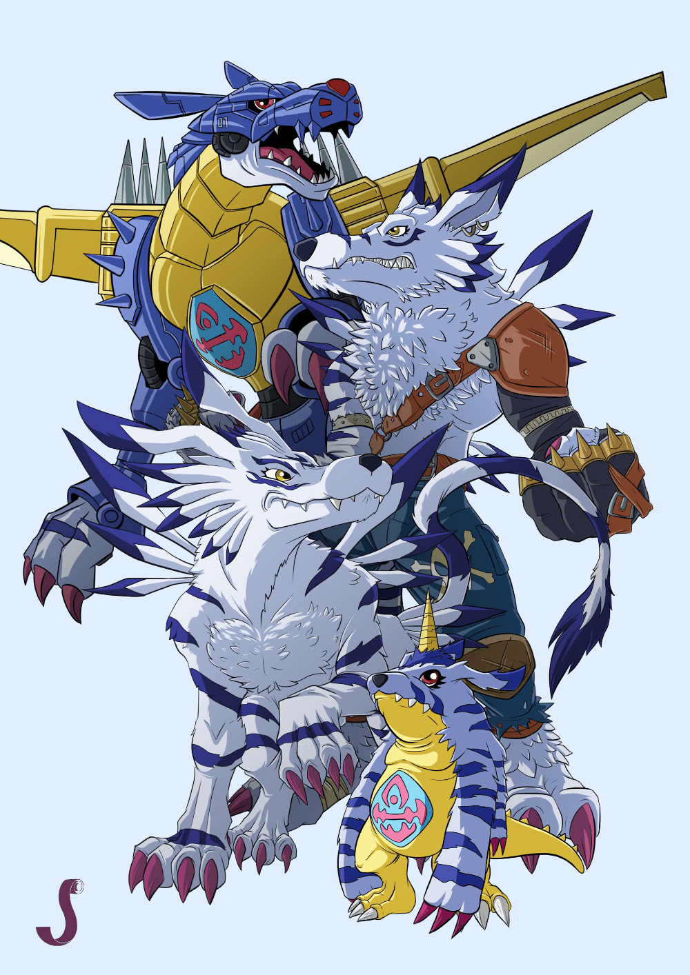 1000x1414 Garurumon Wallpaper
