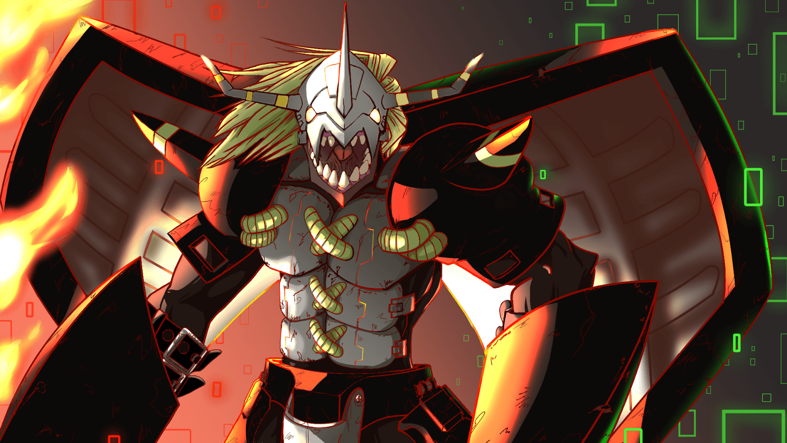 1600x900 BlackWarGreymon Wallpaper