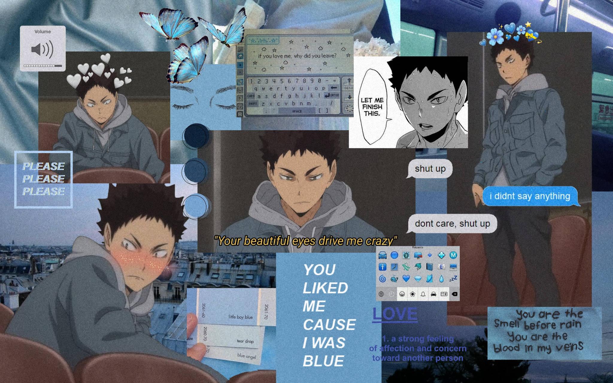 2048x1280 Download Haikyuu Blue Iwaizumi Hajime Wallpaper