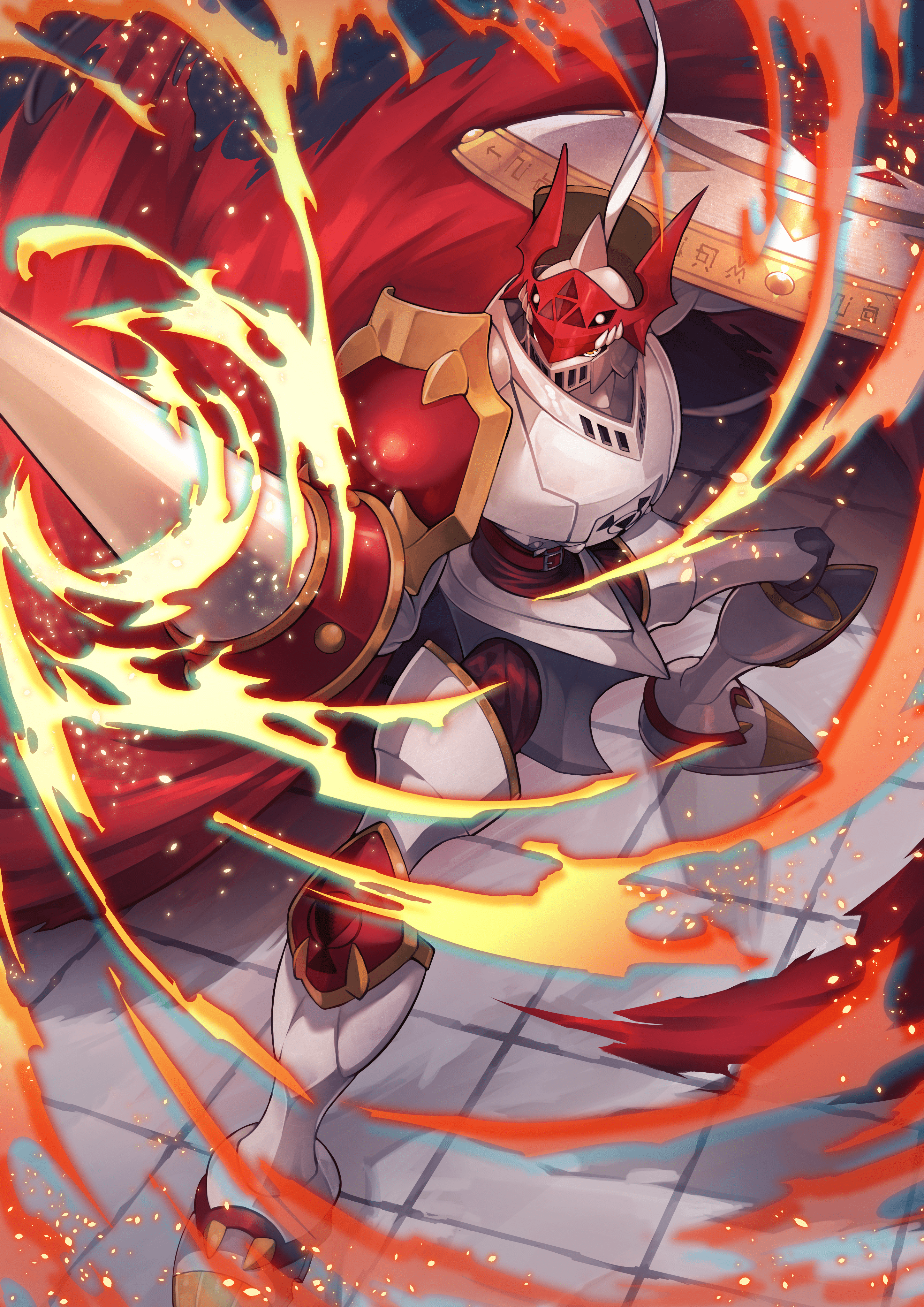 2894x4093 dukemon (digimon and 1 more) drawn
