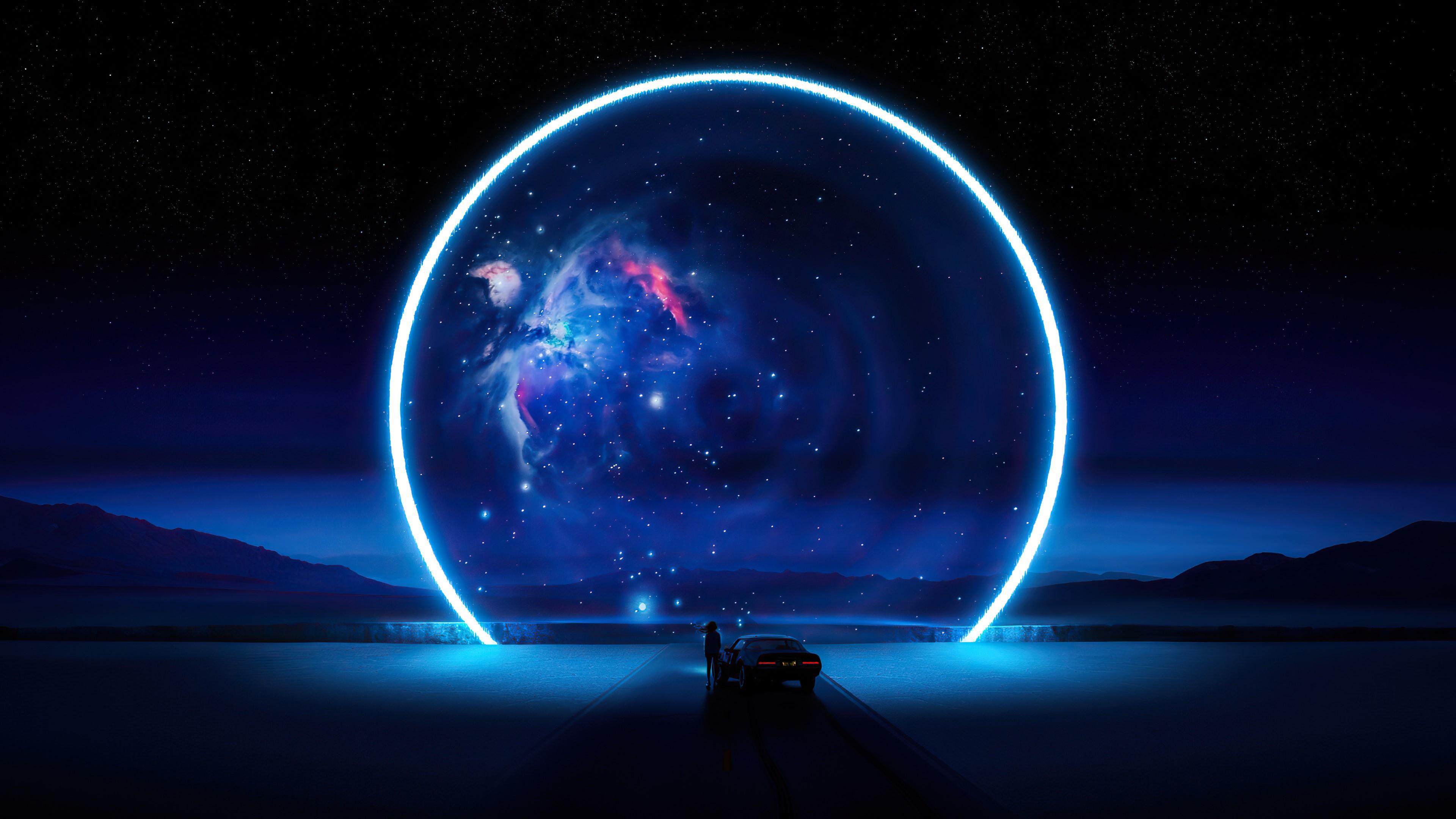 3840x2160 4K, Camaro, stars, universe, nebula, portal, black holes, space, galaxy Gallery HD Wallpaper