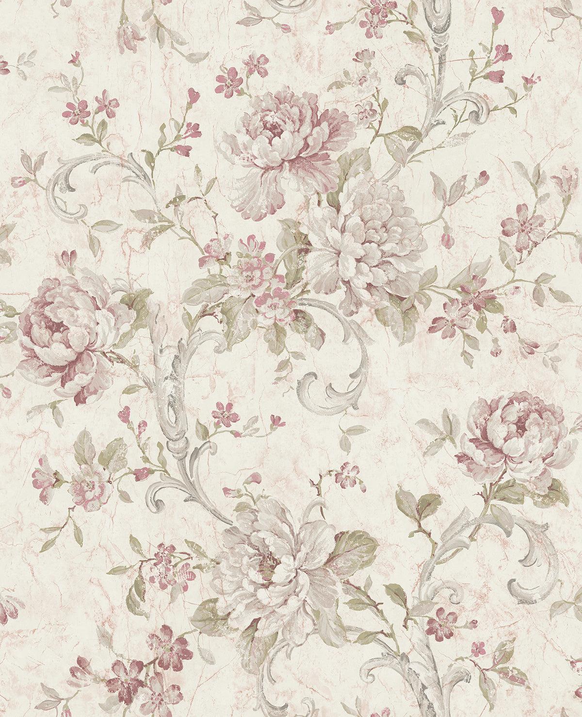 1200x1478 Antiqued Rose Wallpaper in Dusty Mauve from the Vintage Home 2 Collect