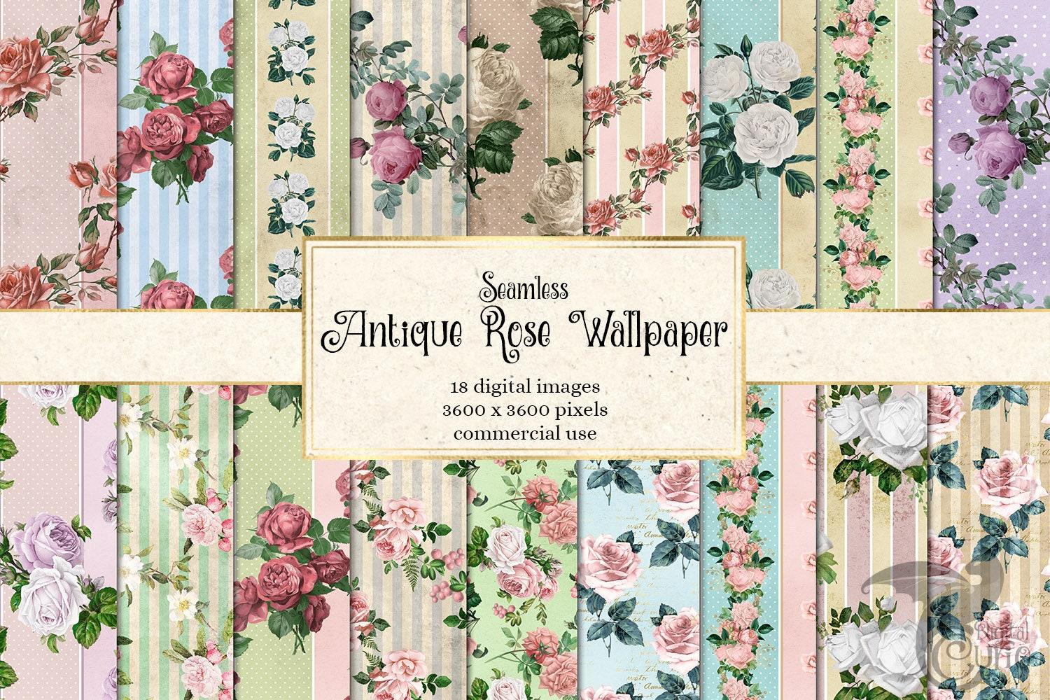 1500x1000 Antique Rose Wallpaper Digital Paper Seamless Rose Printable