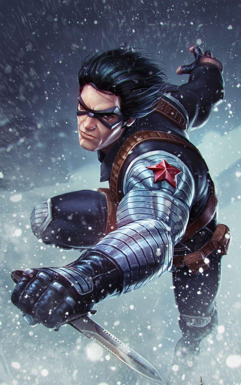 800x1280 Winter Soldier Marvel Comics Desktop Wallpaper