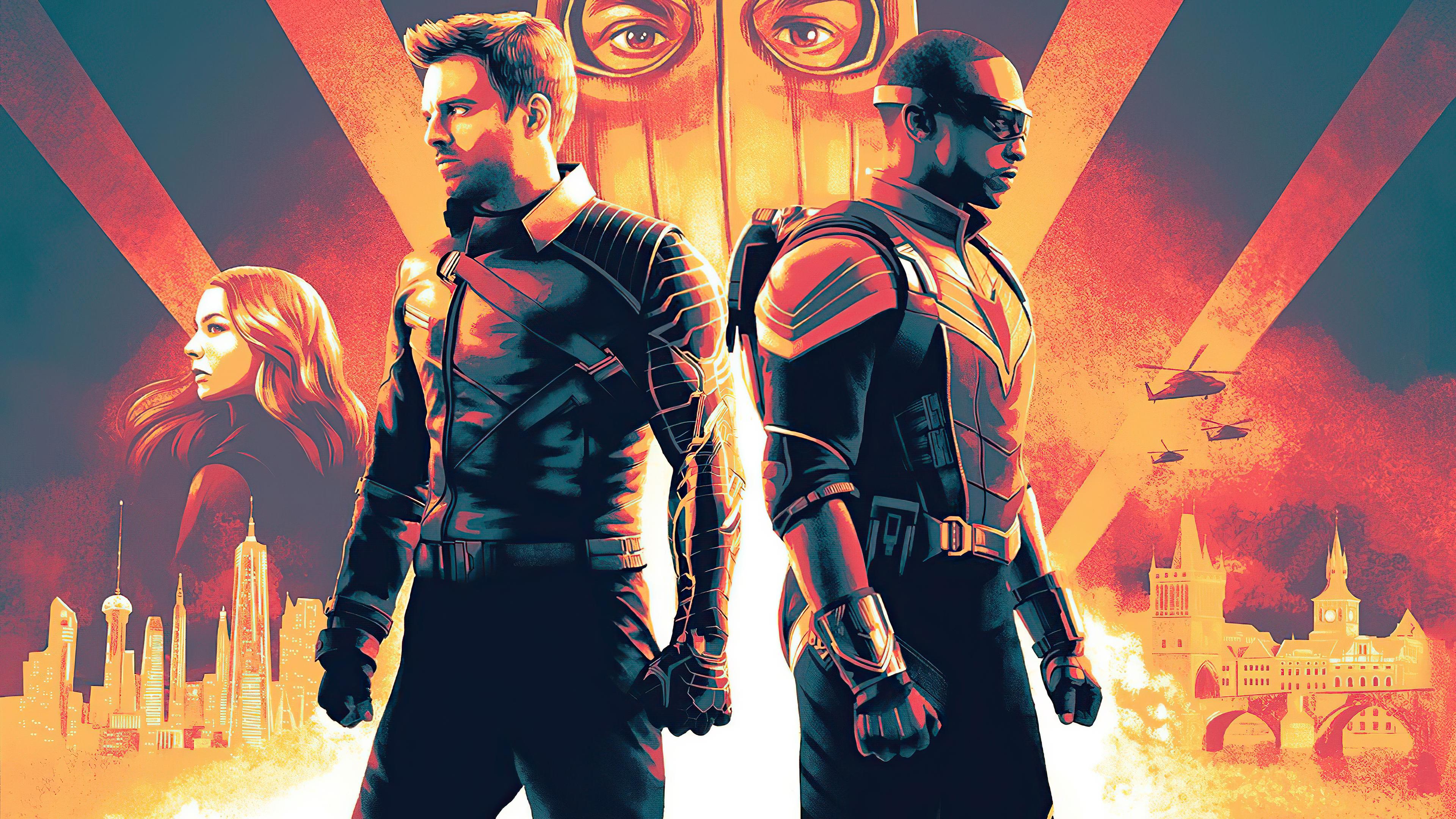 3840x2160 The Falcon And The Winter Soldier 4K, Bucky Barnes, Winter Soldier, Sam Wilson, Falcon (Marvel Comics) Gallery HD Wallpaper
