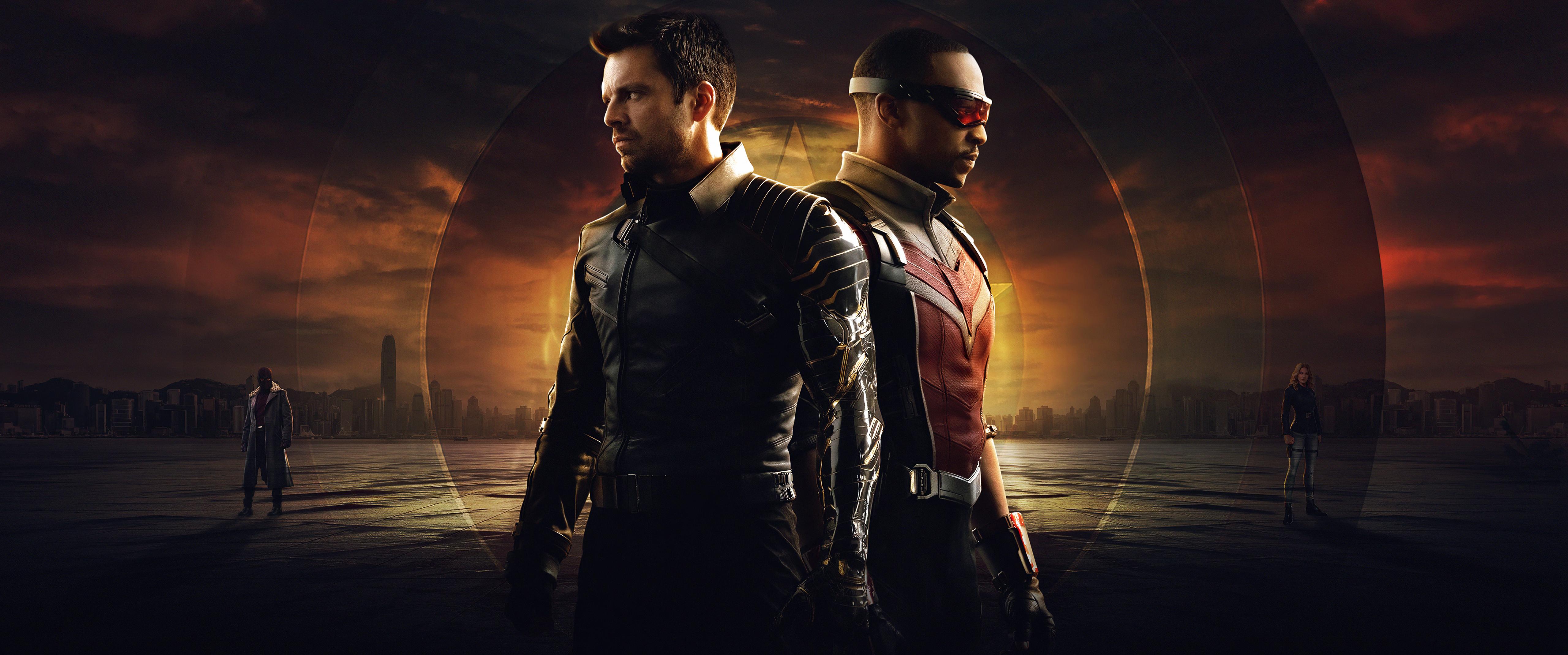 5120x2140 The Falcon and the Winter Soldier Wallpaper 4K, TV series, Bucky Barnes, Movies