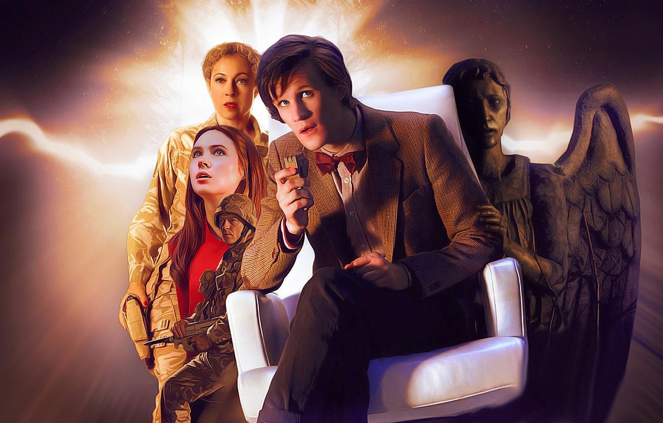 1332x850 Wallpaper look, girl, woman, actress, art, soldiers, actor, male, statue, Doctor Who, crack, Doctor Who, look, BBC, Matt Smith, Matt Smith image for desktop, section фильмы