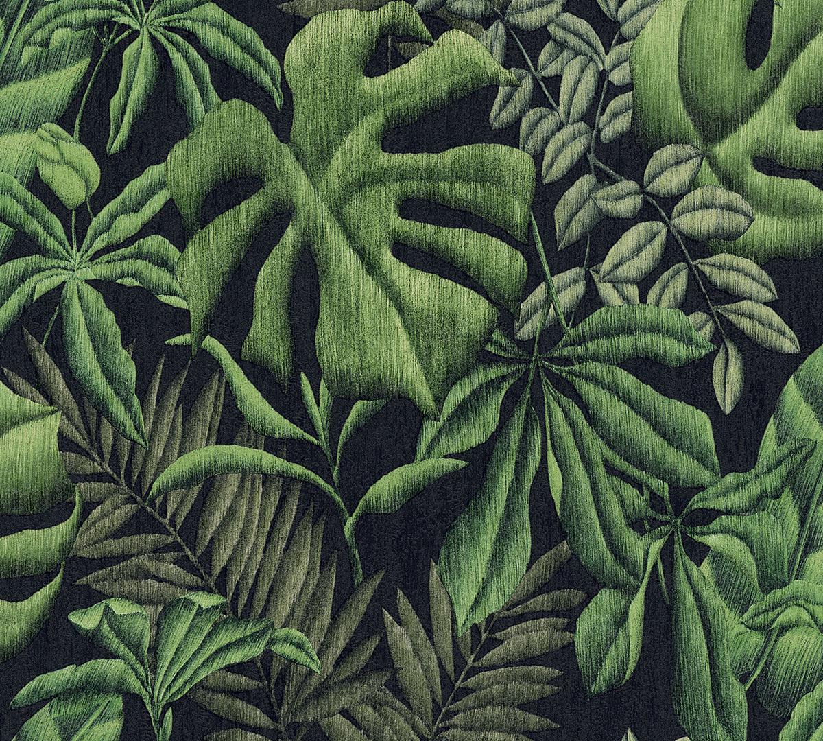 1200x1080 A.S. Creation Sapo Green Tropical Foliage Wallpaper