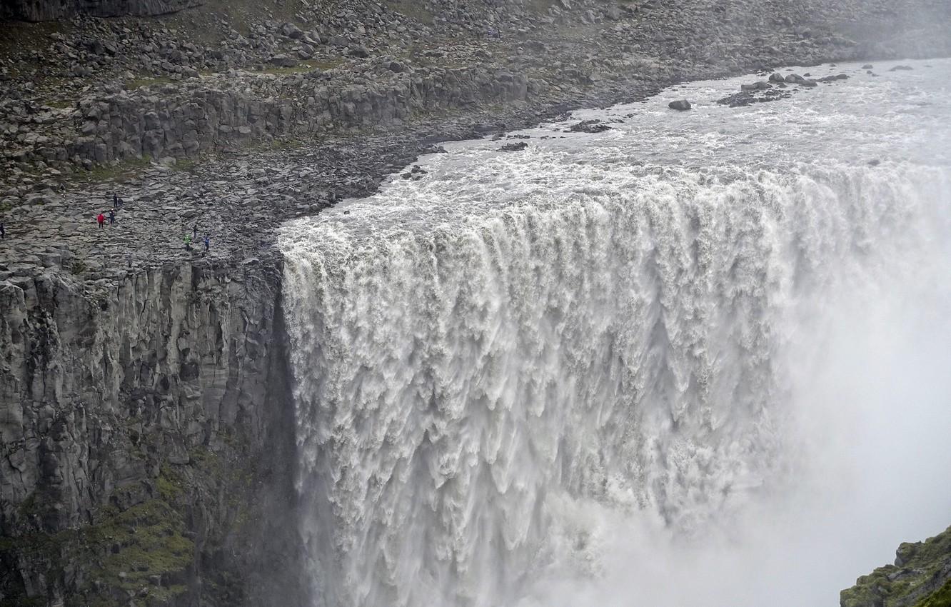 1332x850 Wallpaper Waterfall, Iceland, Dettifoss image for desktop, section природа