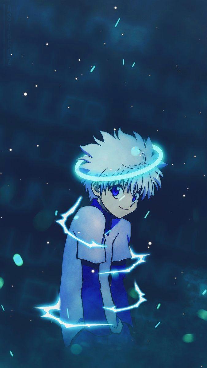 675x1200 Cool Anime Blue Wallpaper