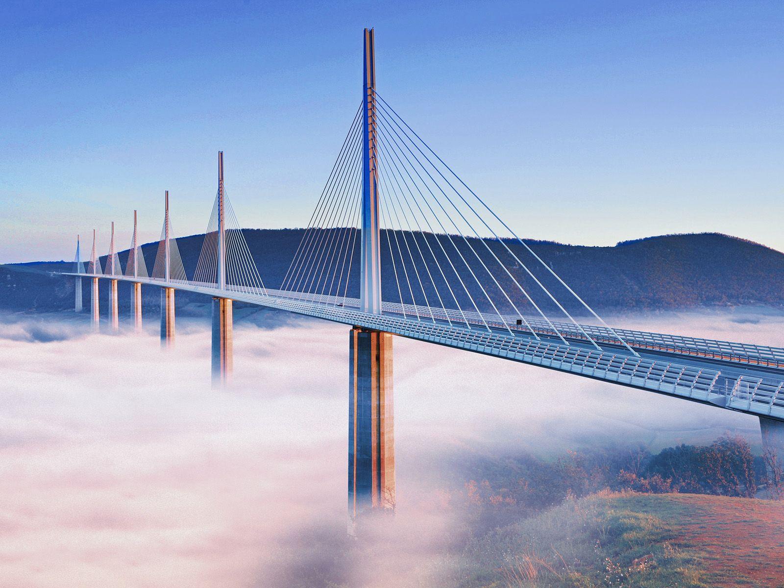 1600x1200 Millau Viaduct. Bridge wallpaper, France bridge, Wonders of the world