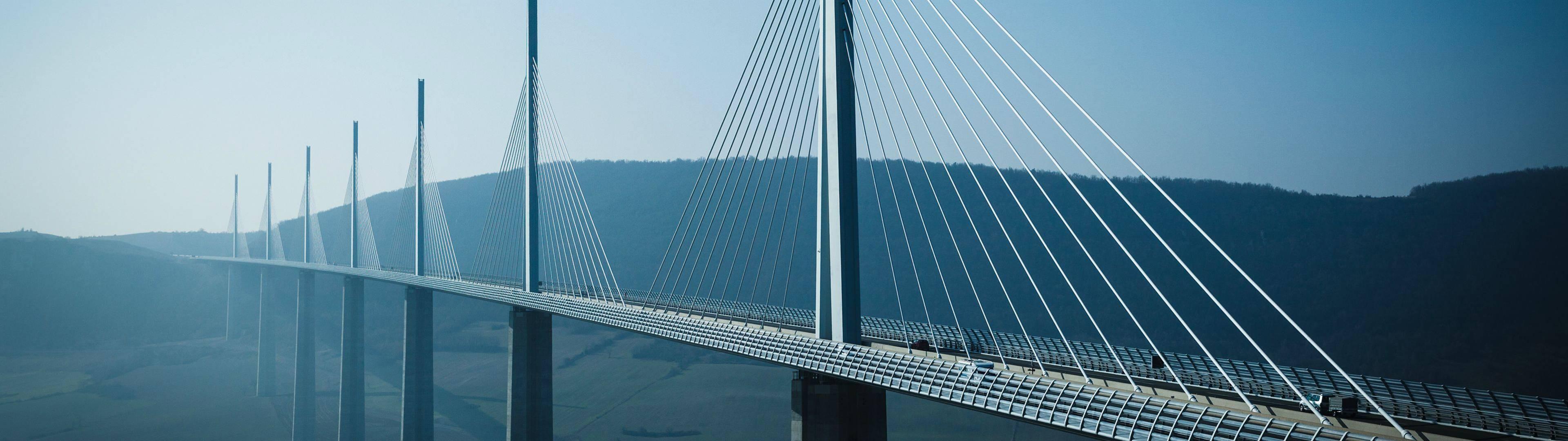 3840x1080 bridge, France, multiple display, Millau Viaduct Gallery HD Wallpaper