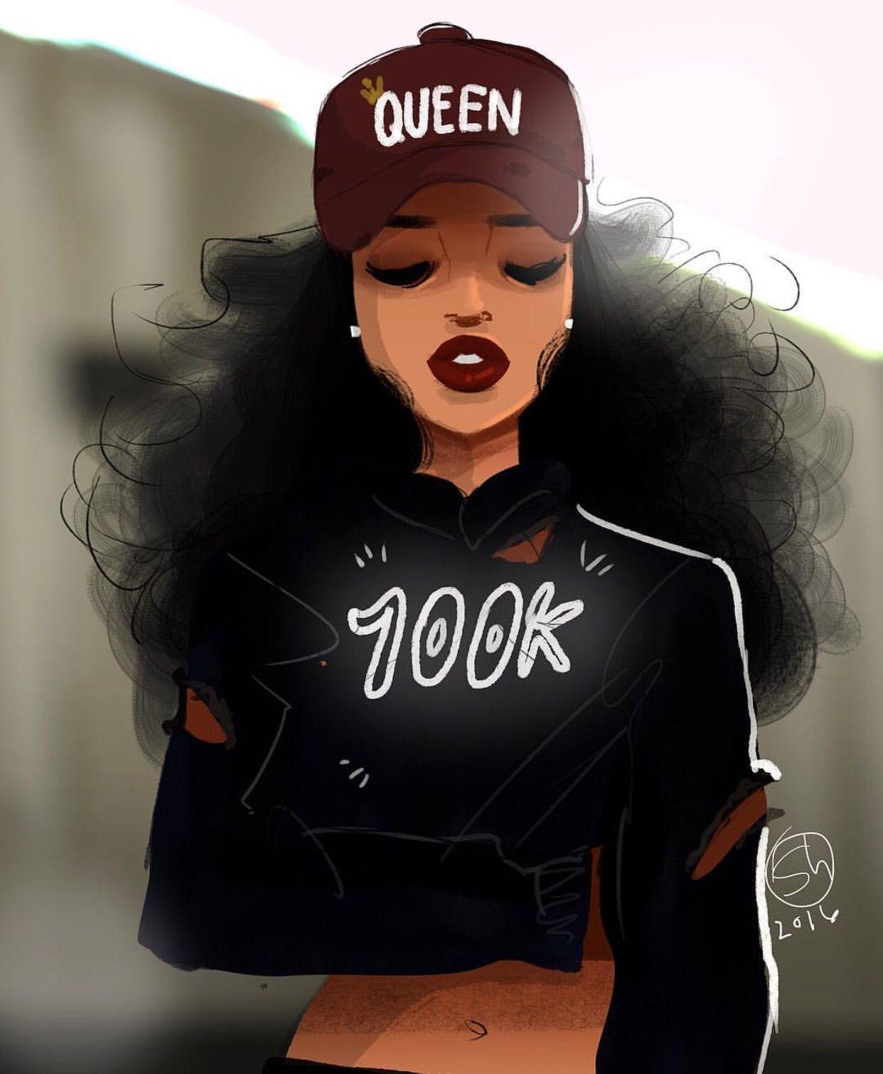 1242x1510 Black Girl Cartoon Wallpaper
