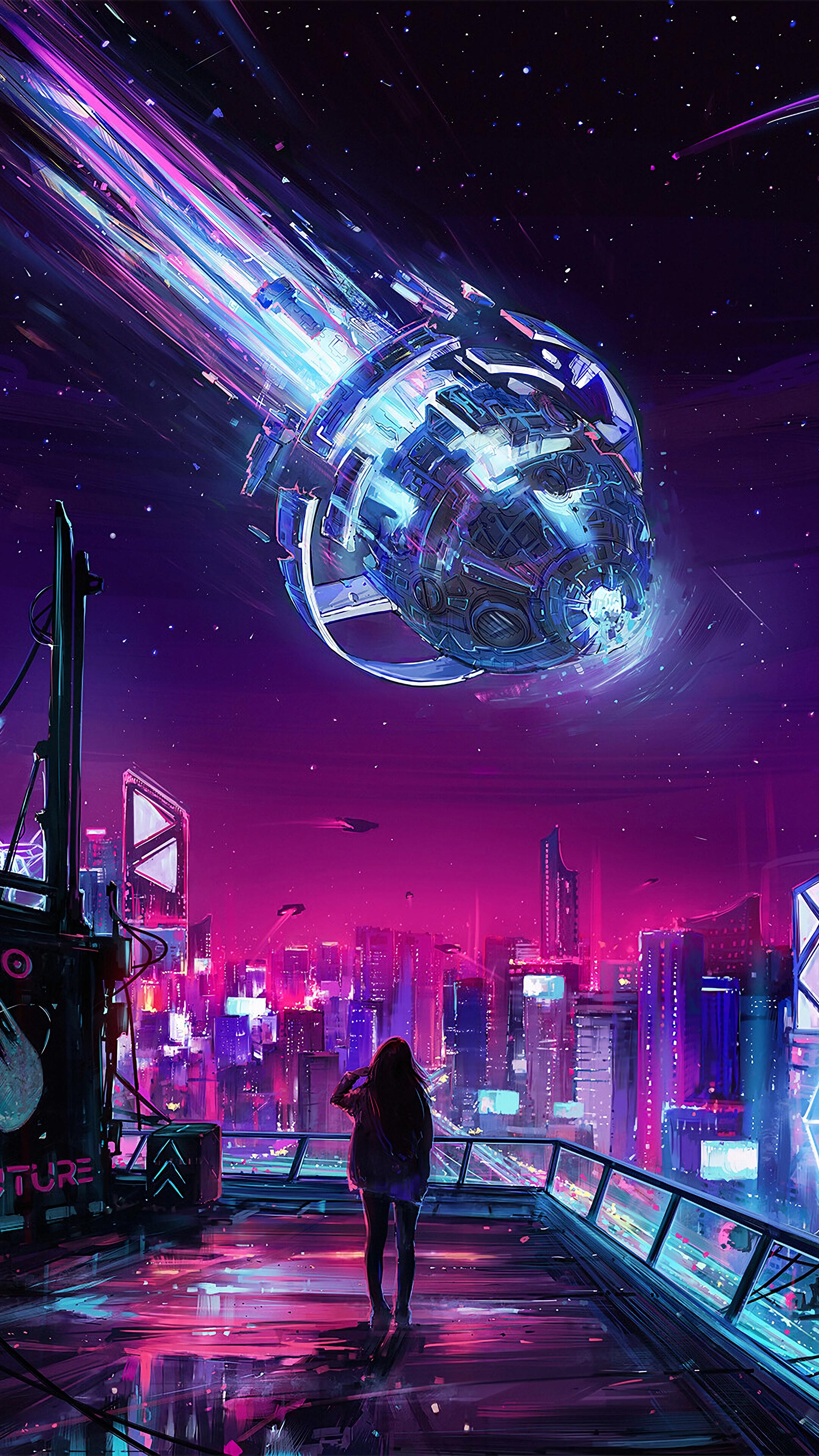 2160x3840 Cyberpunk, City, Sci Fi, Digital Art, 4k Gallery HD Wallpaper