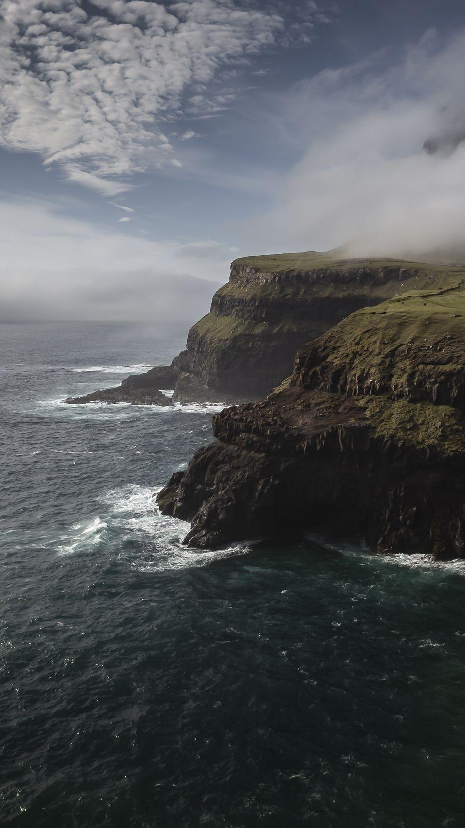 938x1668 Download Wallpaper 938x1668 Sea, Cliff, Coast, Landscape Iphone 8 7 6s 6 For Parallax HD Background