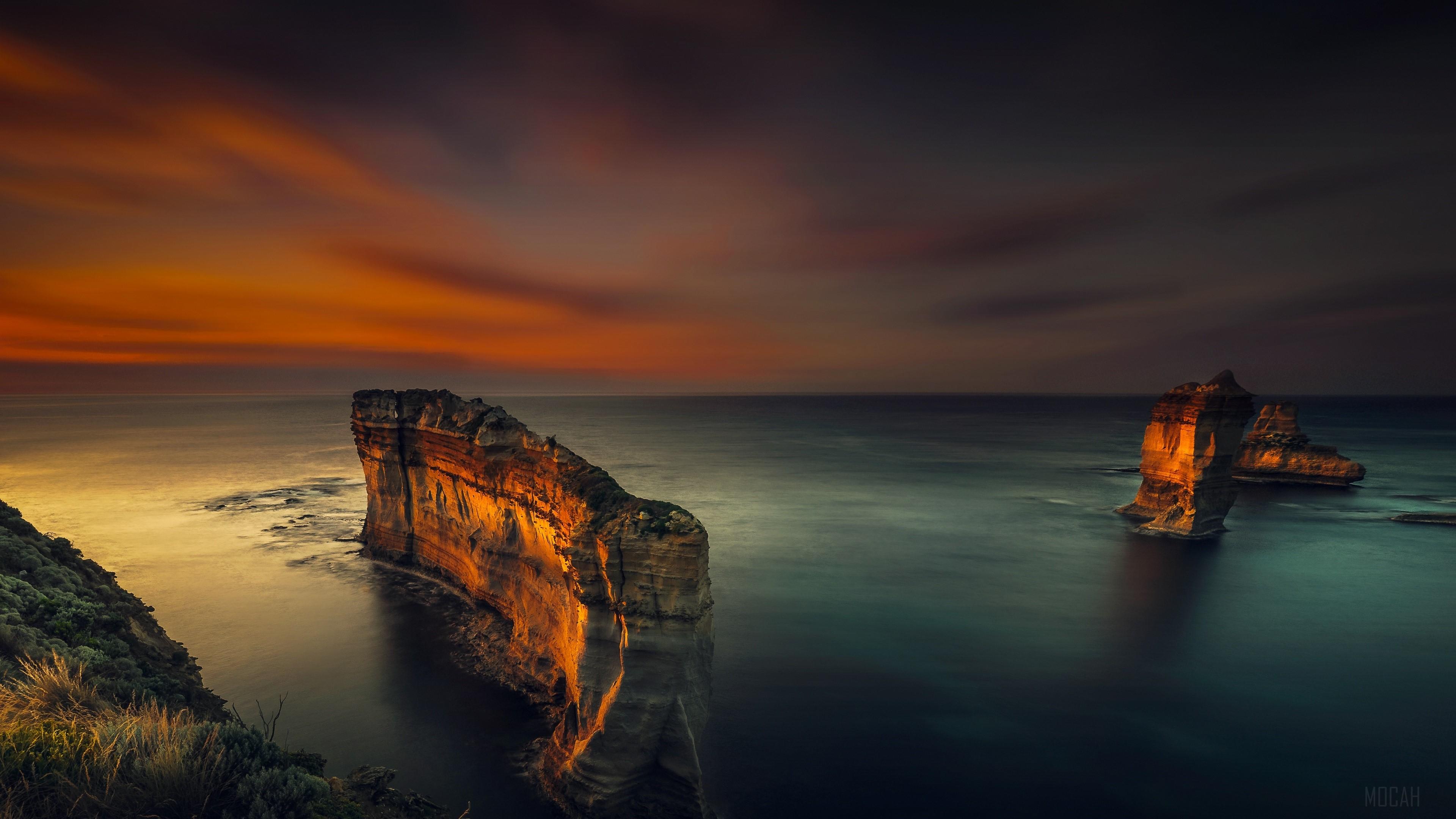 3840x2160 Cliff, Horizon, Nature, Ocean, Rock, Sky 4k Gallery HD Wallpaper