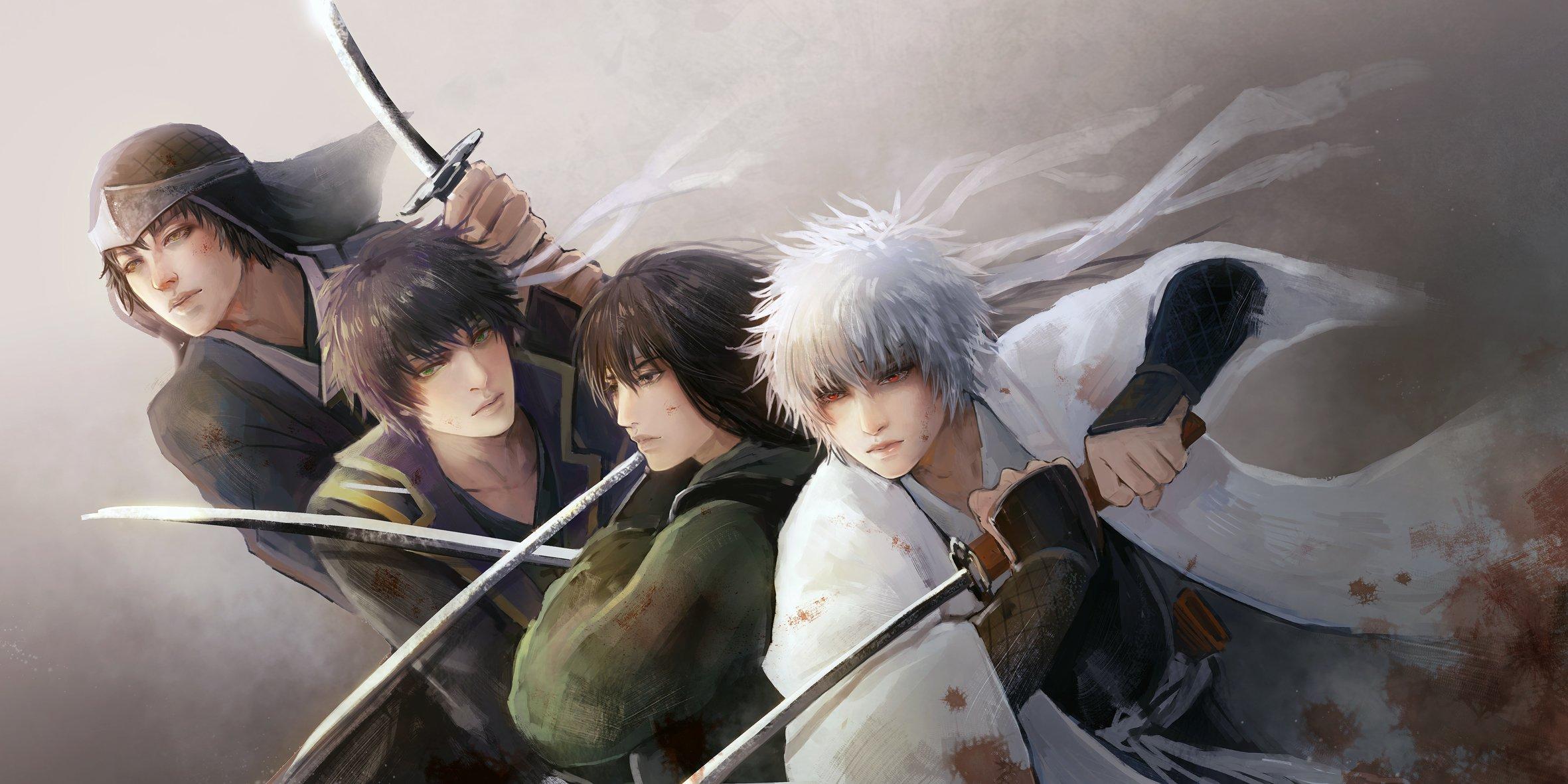 2362x1181 anime, Series, Gintama, Sword, Samurai, Warrior, Guys, Character, Gintoki takasugi shinsuke katsura kotaro shiroyasha Wallpaper HD / Desktop and Mobile Background