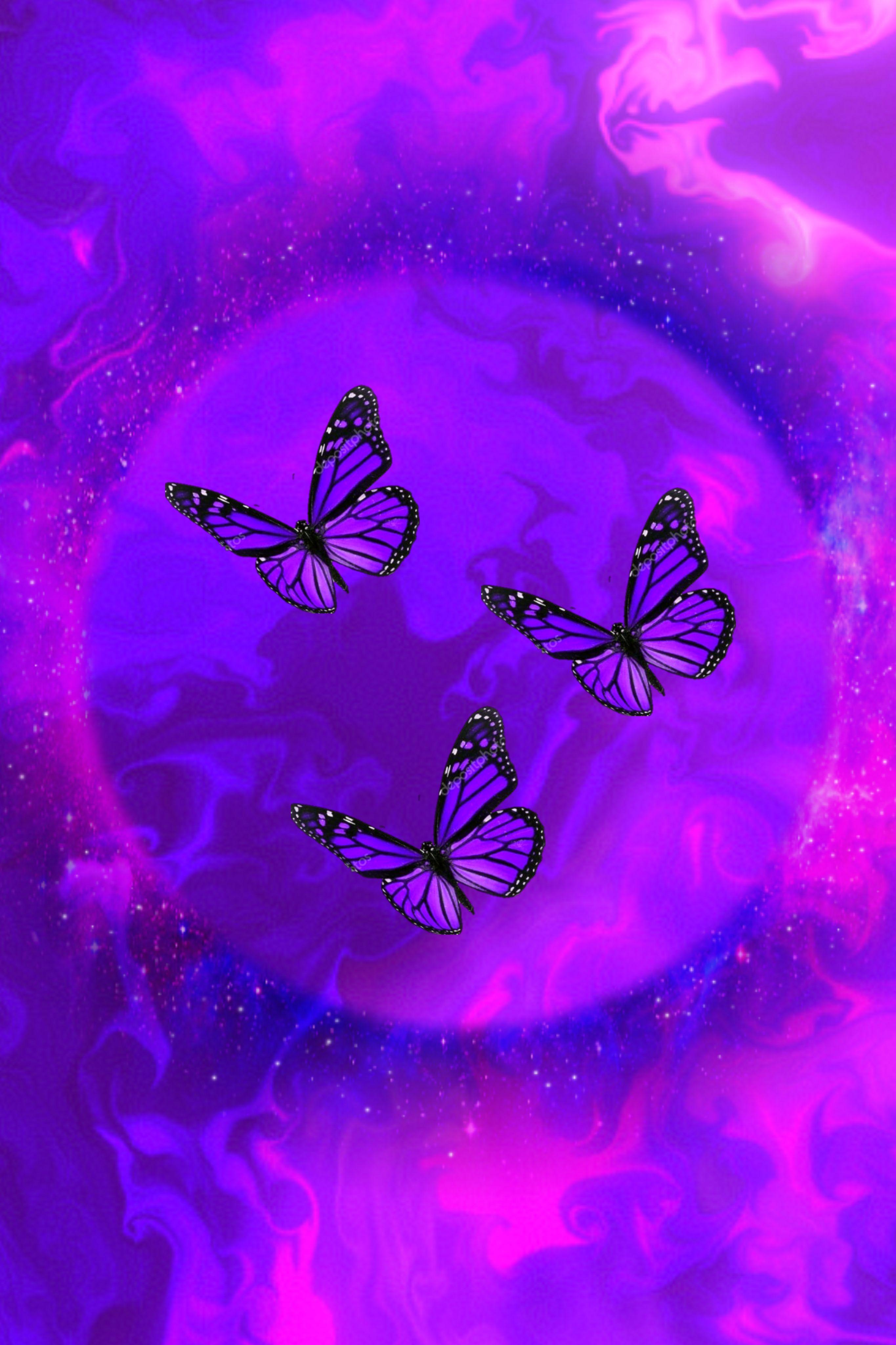 2730x4096 Aesthetic purple galaxy butterflies. Butterfly wallpaper, Purple butterfly wallpaper, Dark purple wallpaper