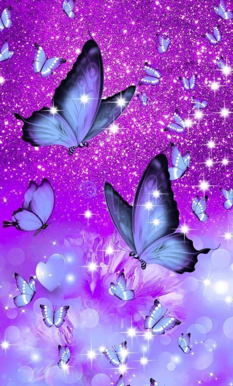 750x1242 Download Purple Butterfly iPhone Wallpaper