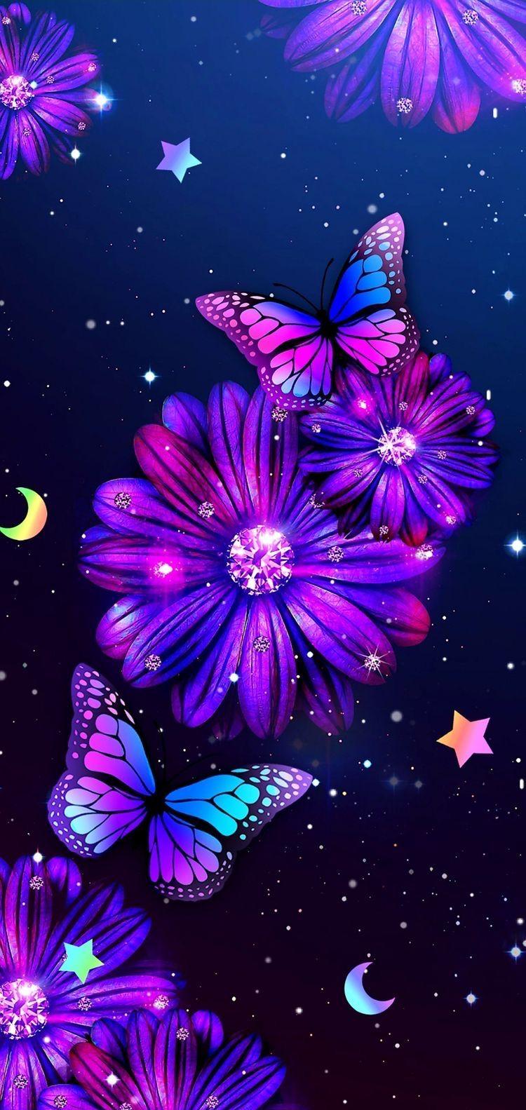 750x1583 Butterflies. Purple butterfly wallpaper, Butterfly wallpaper, Butterfly wallpaper iphone