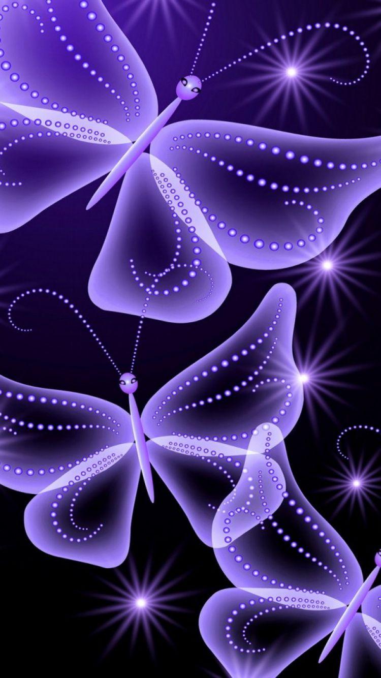 750x1334 iPhone Purple Butterfly Wallpaper