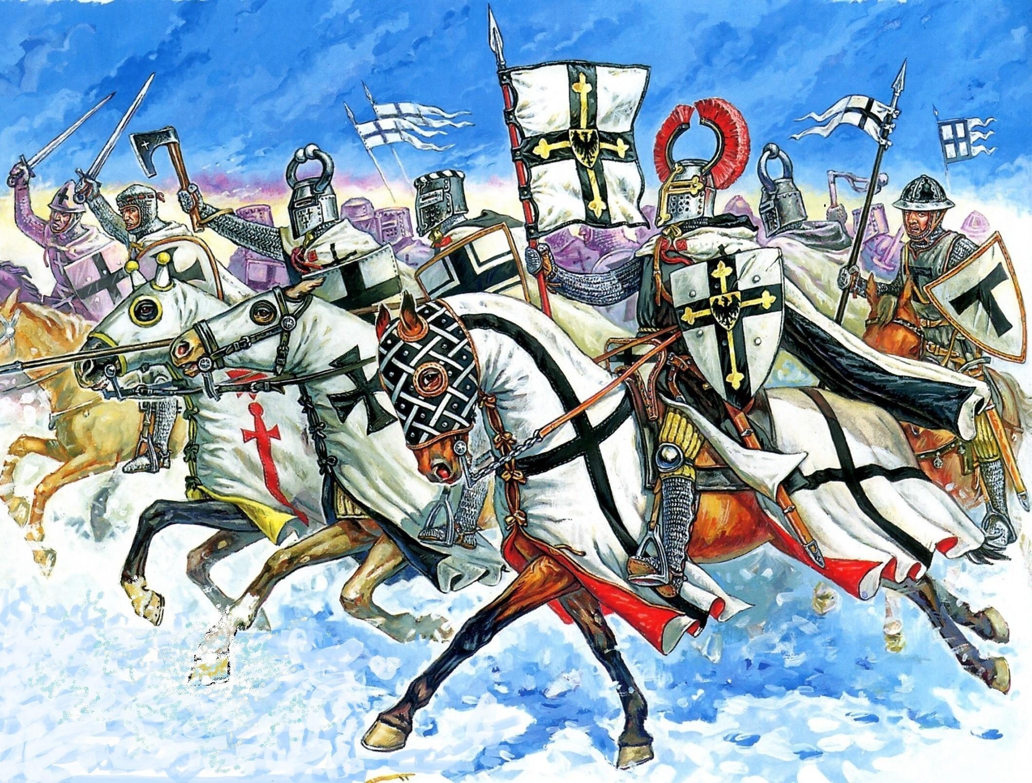 2120x1608 Teutonic Knights, Pictorial art, Horses, Knight Gallery HD Wallpaper
